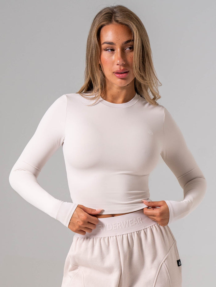 NKD Long Sleeve Top - Oatmeal Clothing Ryderwear