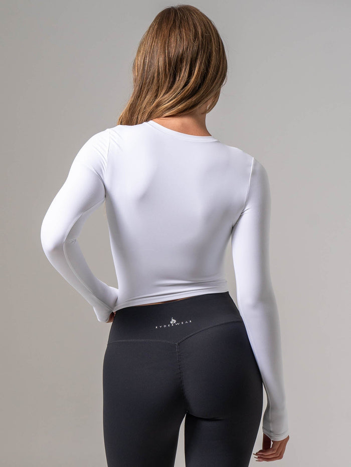 NKD Long Sleeve Top - White Clothing Ryderwear