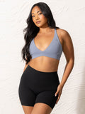NKD Low Neck Sports Bra - Denim Blue Clothing Ryderwear