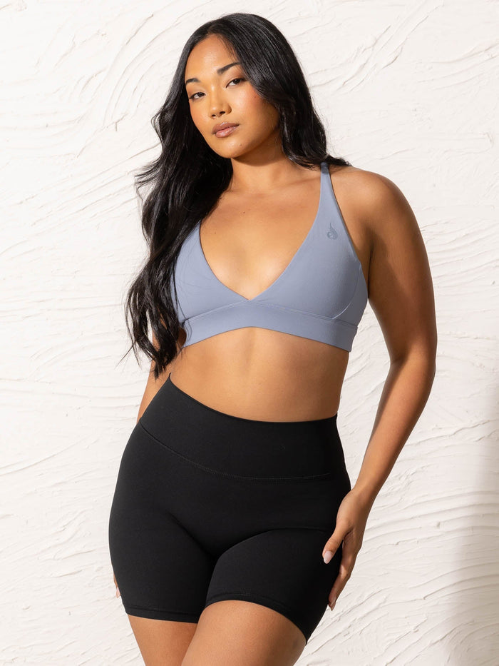 NKD Low Neck Sports Bra - Denim Blue Clothing Ryderwear
