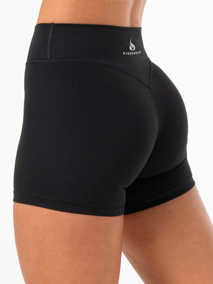 NKD Mid Rise Shorts - Black Clothing Ryderwear