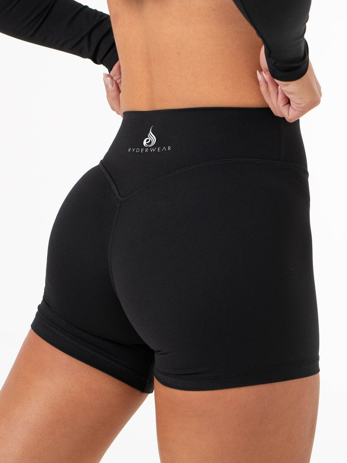 NKD Mid Rise Shorts - Black Clothing Ryderwear