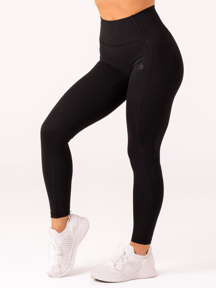NKD Pocket Leggings - Black Clothing Ryderwear