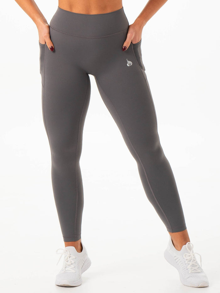 NKD Pocket Leggings - Charcoal Clothing Ryderwear