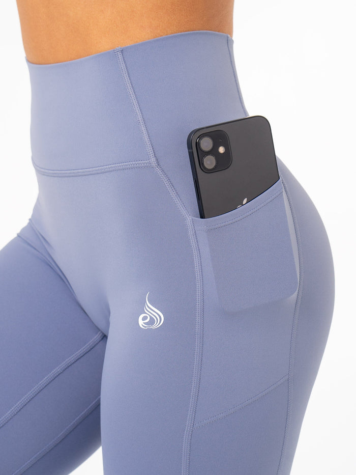 NKD Pocket Leggings - Steel Blue Clothing Ryderwear