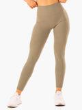 NKD Refine High Waisted Leggings - Khaki Clothing Ryderwear