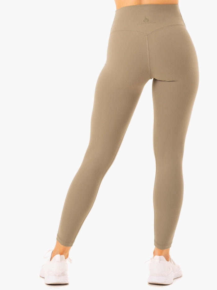 NKD Refine High Waisted Leggings - Khaki Clothing Ryderwear
