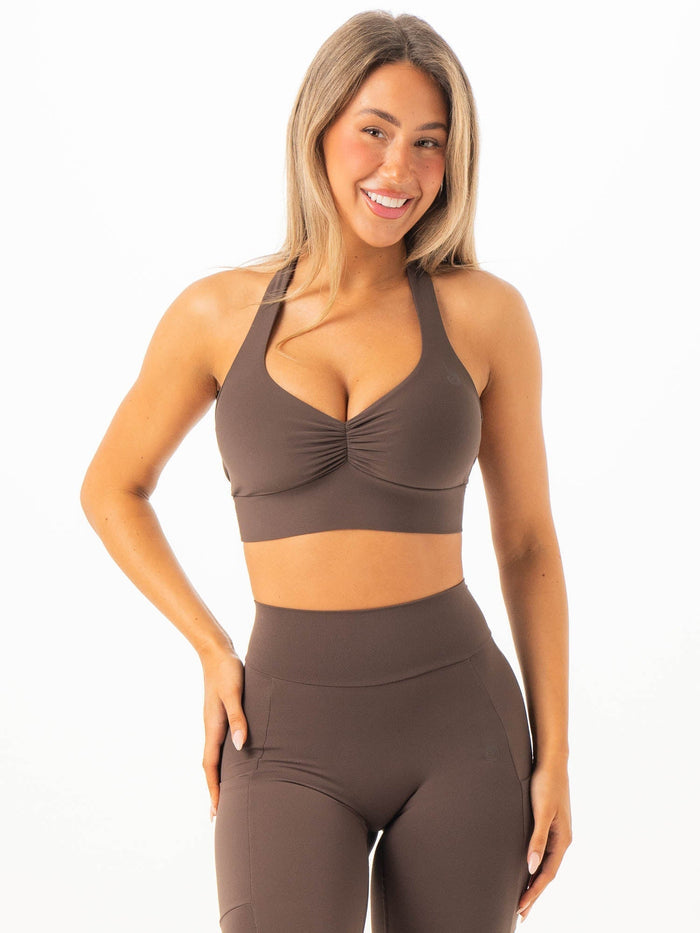 NKD Scrunch Halter Bra - Espresso Clothing Ryderwear