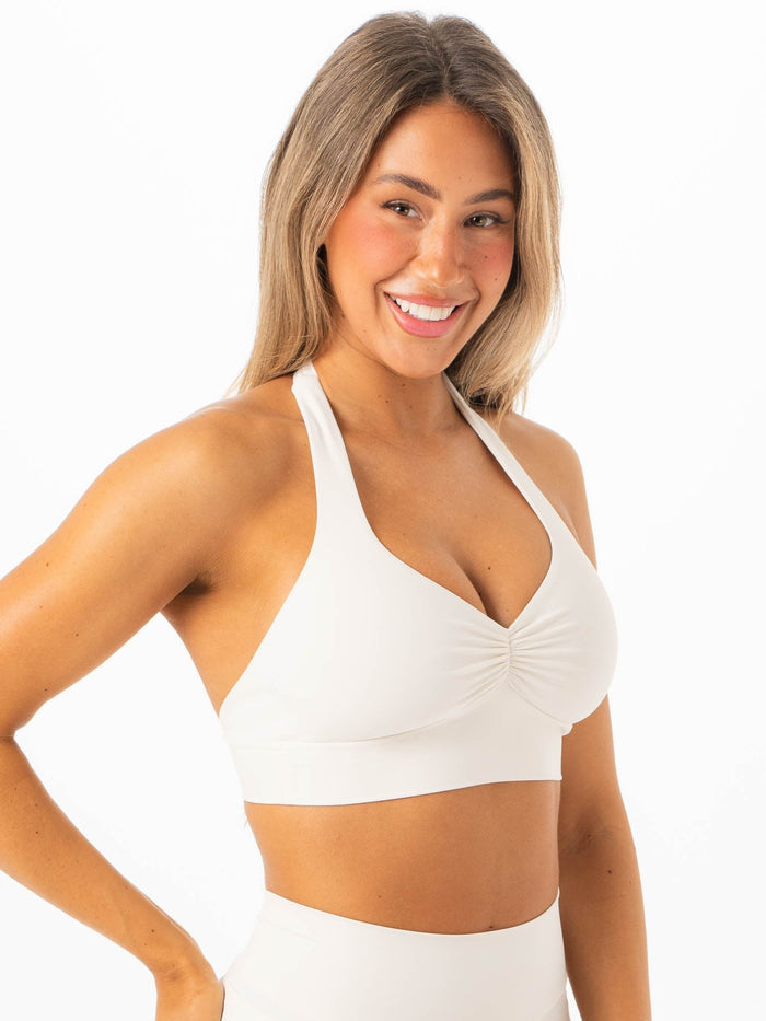 NKD Scrunch Halter Bra - Vanilla Clothing Ryderwear
