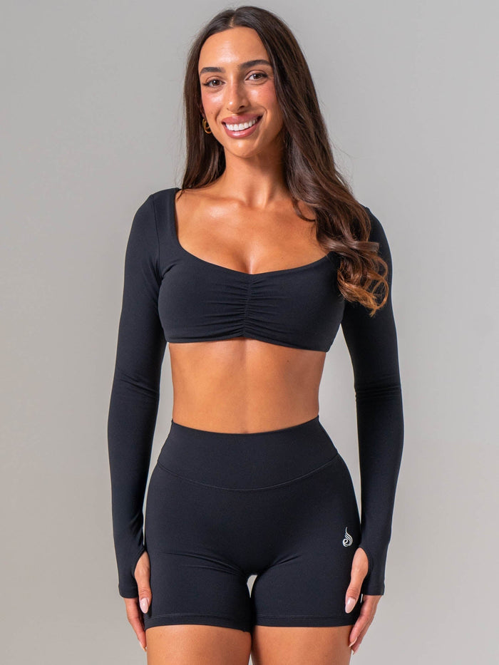 NKD Scrunch Top - Black Clothing Ryderwear