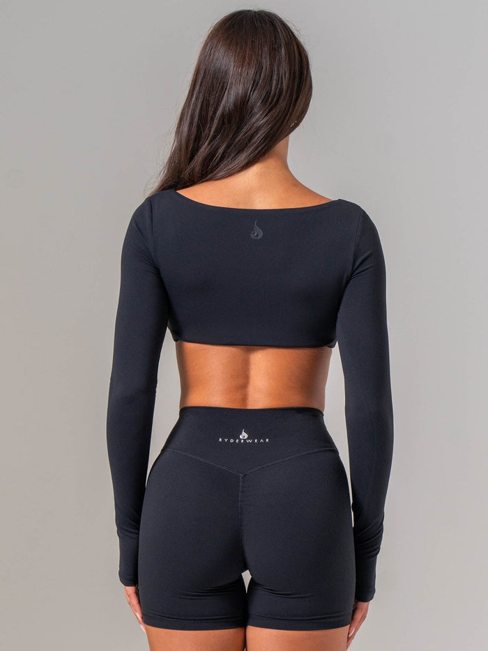 NKD Scrunch Top - Black Clothing Ryderwear