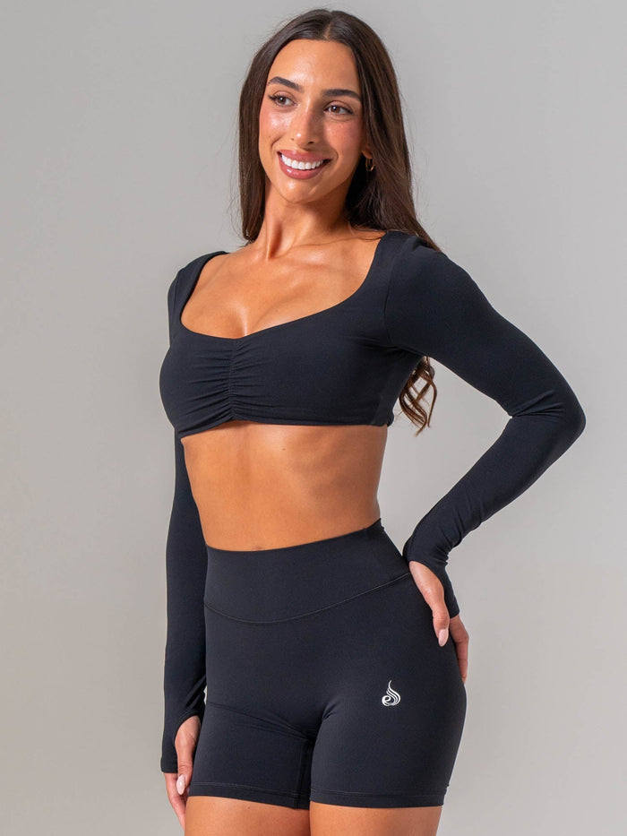 NKD Scrunch Top - Black Clothing Ryderwear