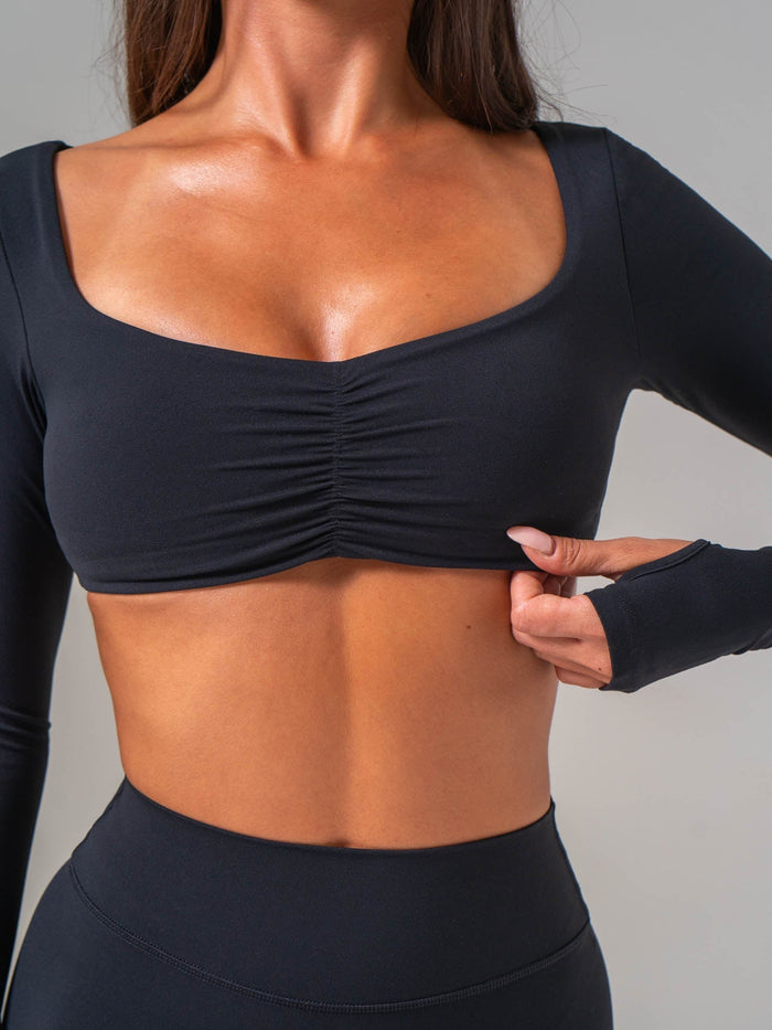 NKD Scrunch Top - Black Clothing Ryderwear