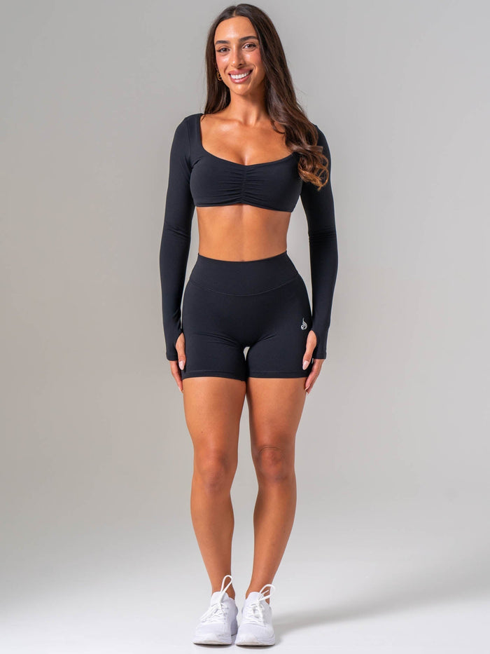 NKD Scrunch Top - Black Clothing Ryderwear