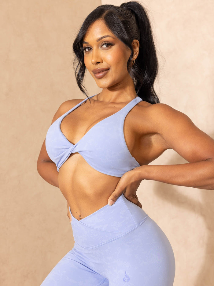 NKD Stonewash Twist Sports Bra - Cornflower Blue Stonewash Clothing Ryderwear