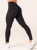 NKD Stonewash V Scrunch Leggings - Black Stonewash Clothing Ryderwear