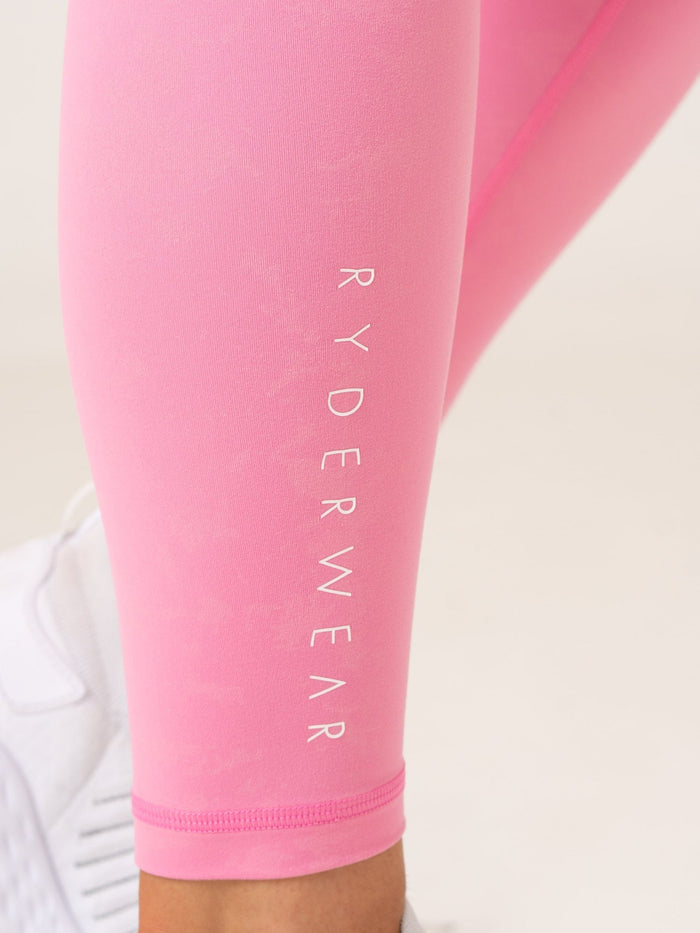NKD Stonewash V Scrunch Leggings - Pink Stonewash Clothing Ryderwear