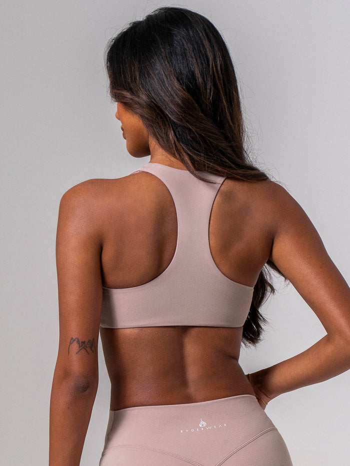 NKD Luxe V Neck Bra - Almond Clothing Ryderwear