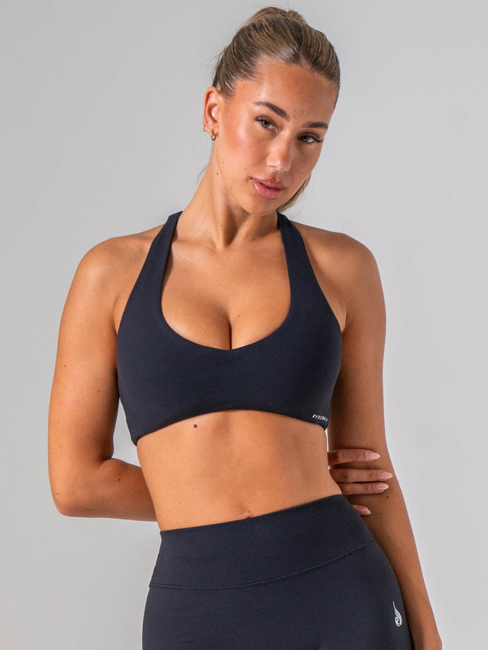 NKD Luxe V Neck Bra - Black Clothing Ryderwear
