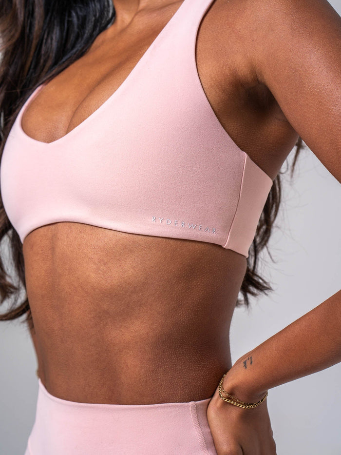 NKD Luxe V Neck Bra - Blush Clothing Ryderwear