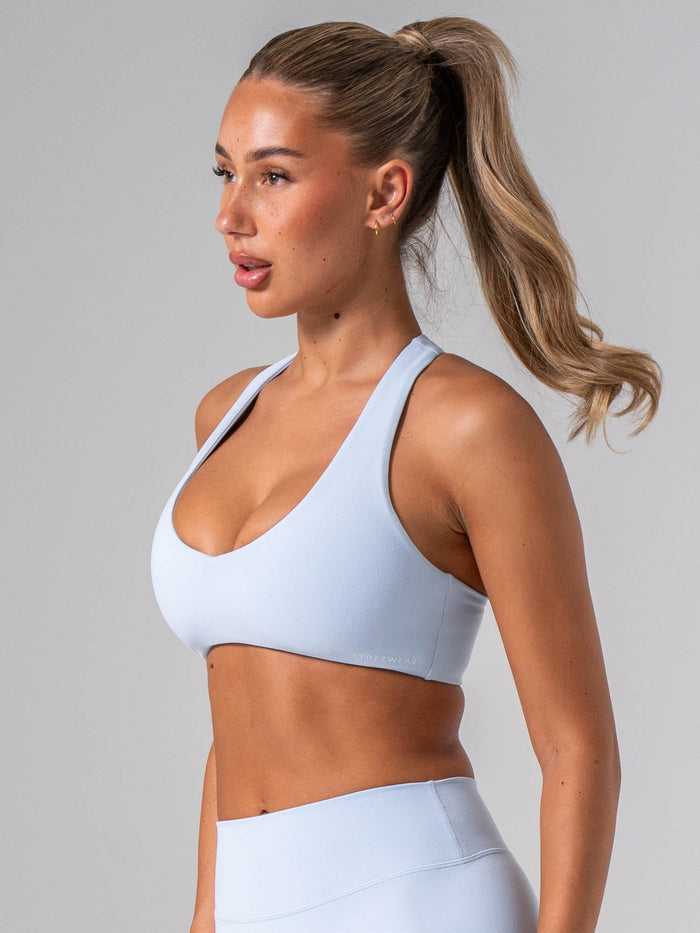 NKD Luxe V Neck Bra - Sky Blue Clothing Ryderwear