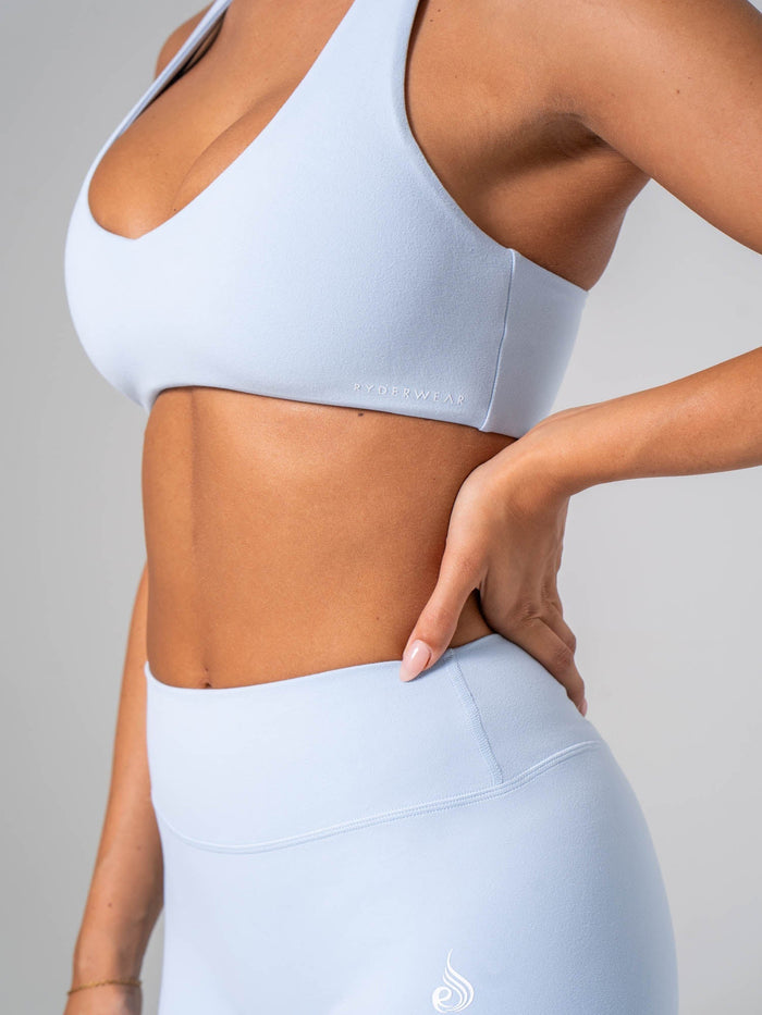 NKD Luxe V Neck Bra - Sky Blue Clothing Ryderwear