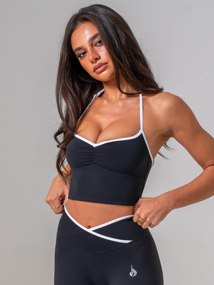 NKD Sweetheart Contrast Tank - Black/white Clothing Ryderwear