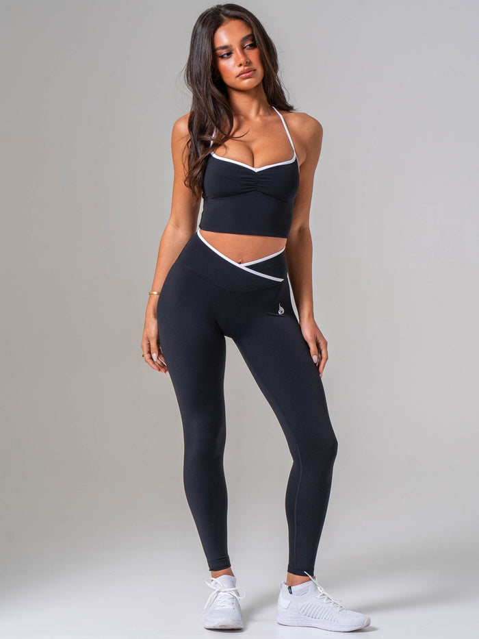 NKD Sweetheart Contrast Tank - Black/white Clothing Ryderwear
