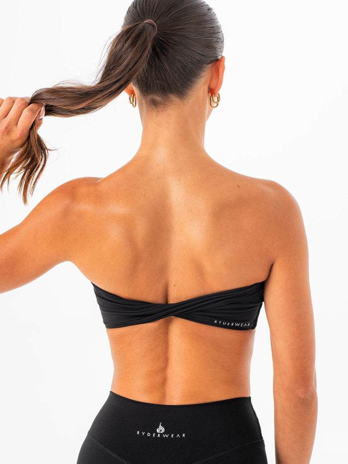 NKD Twist Bandeau - Black Clothing Ryderwear