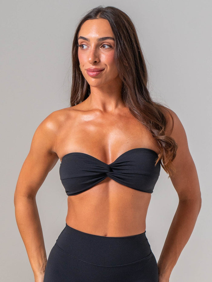 NKD Twist Front Bandeau - Black Clothing Ryderwear