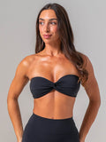 NKD Twist Front Bandeau - Black Clothing Ryderwear