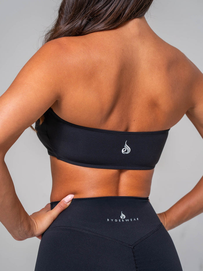 NKD Twist Front Bandeau - Black Clothing Ryderwear