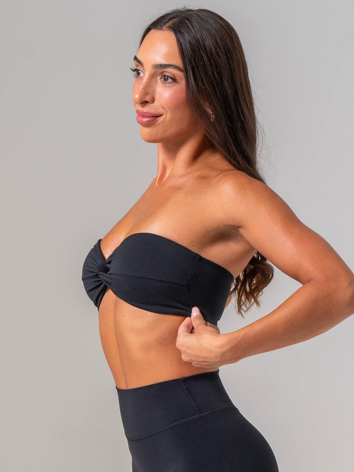 NKD Twist Front Bandeau - Black Clothing Ryderwear