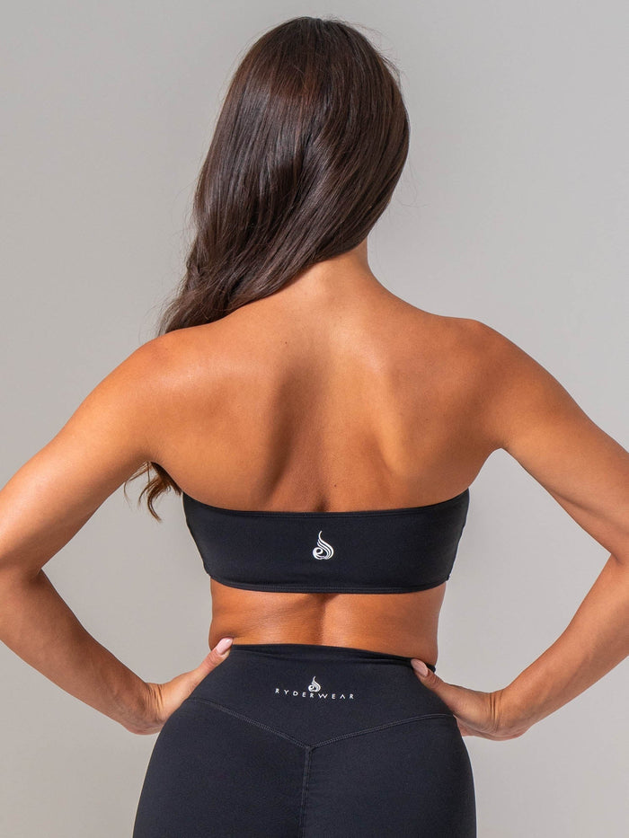 NKD Twist Front Bandeau - Black Clothing Ryderwear