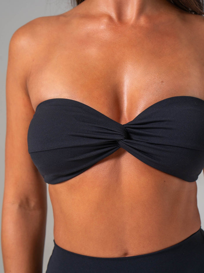 NKD Twist Front Bandeau - Black Clothing Ryderwear