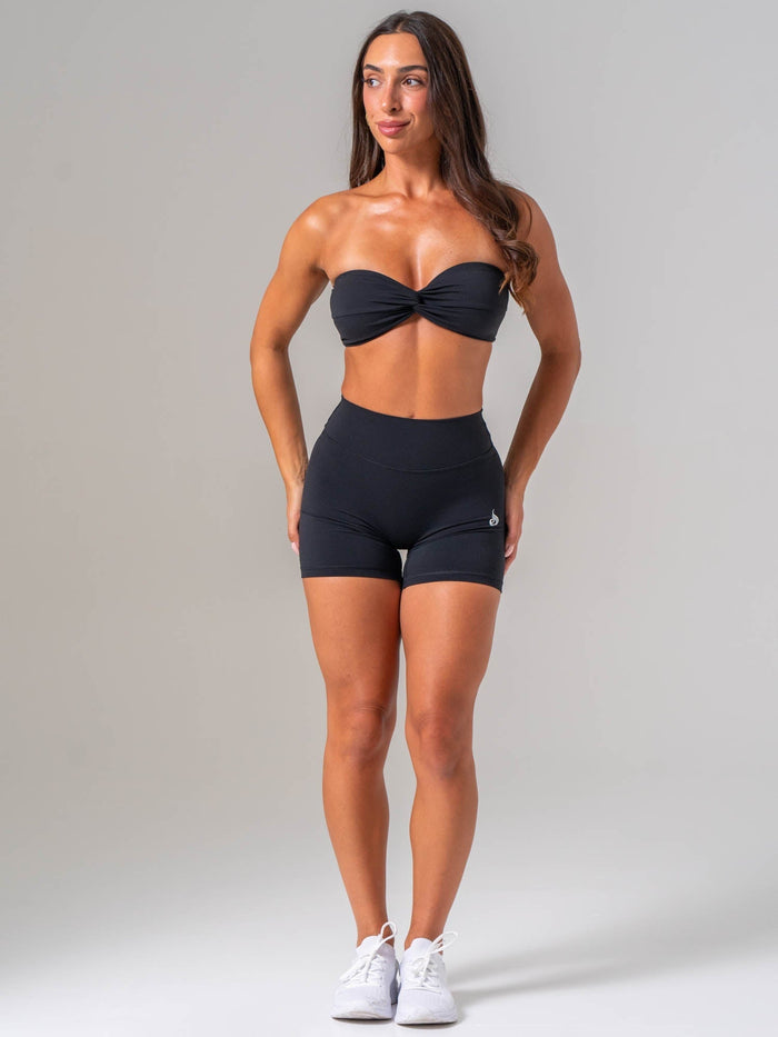 NKD Twist Front Bandeau - Black Clothing Ryderwear