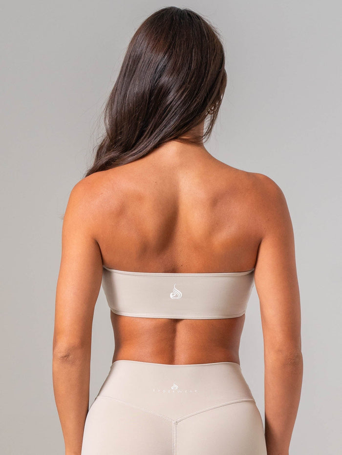 NKD Twist Front Bandeau - Oat Milk Clothing Ryderwear
