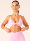 NKD Twist Sports Bra - Candy Pink Clothing Ryderwear
