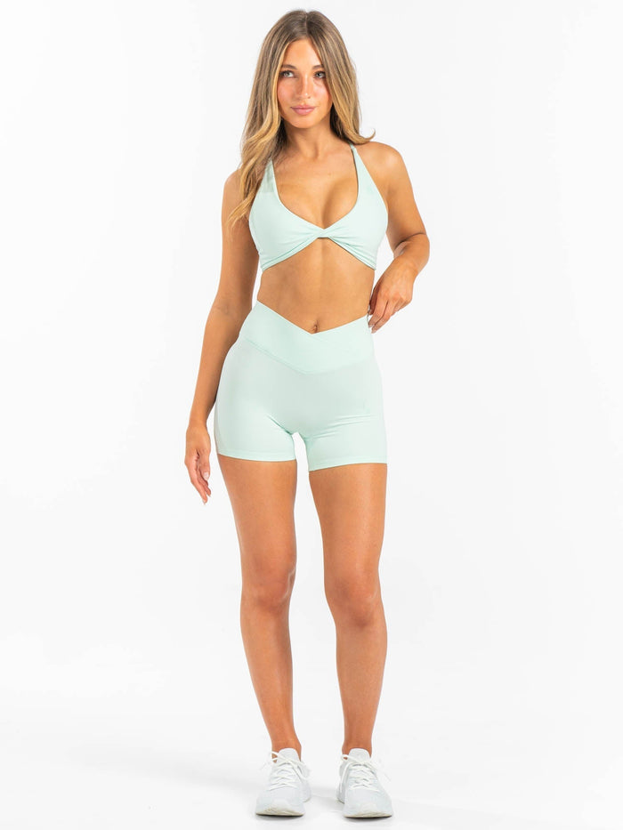 NKD Twist Sports Bra - Cool Mint Clothing Ryderwear Staging AU