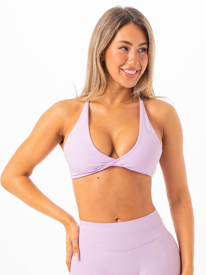 NKD Twist Sports Bra - Lavender Clothing Ryderwear