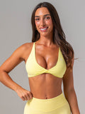 NKD Twist Sports Bra - Lemon Lime Clothing Ryderwear