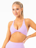 NKD Twist Sports Bra - Lilac Clothing Ryderwear