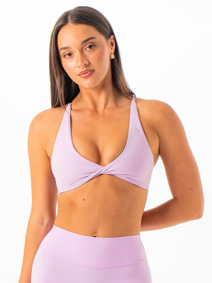 NKD Twist Sports Bra - Lilac Clothing Ryderwear