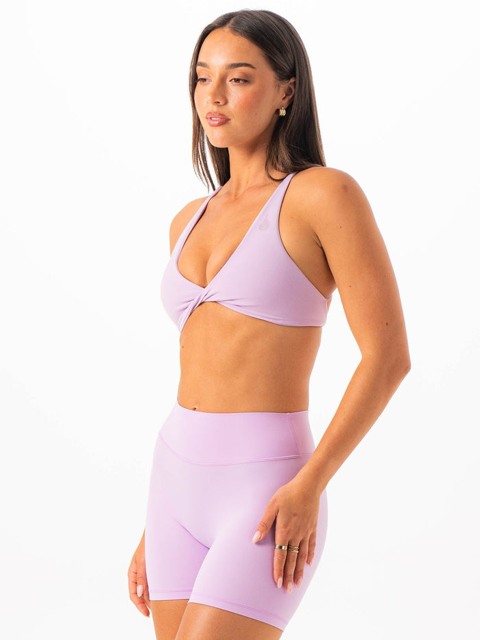 NKD Twist Sports Bra - Lilac Clothing Ryderwear