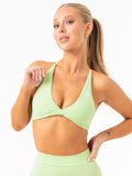 NKD Twist Sports Bra - Lime Clothing Ryderwear