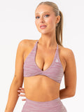 NKD Twist Sports Bra - Mauve Marl Clothing Ryderwear