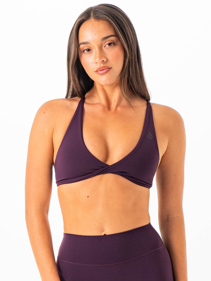 NKD Twist Sports Bra - Merlot Clothing Ryderwear