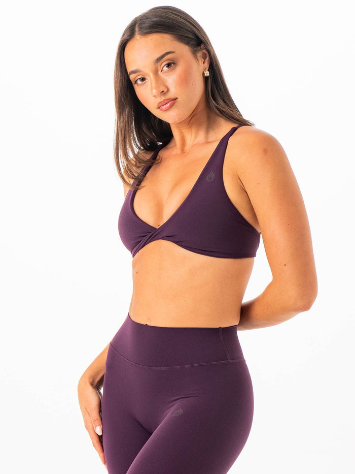 NKD Twist Sports Bra - Merlot Clothing Ryderwear