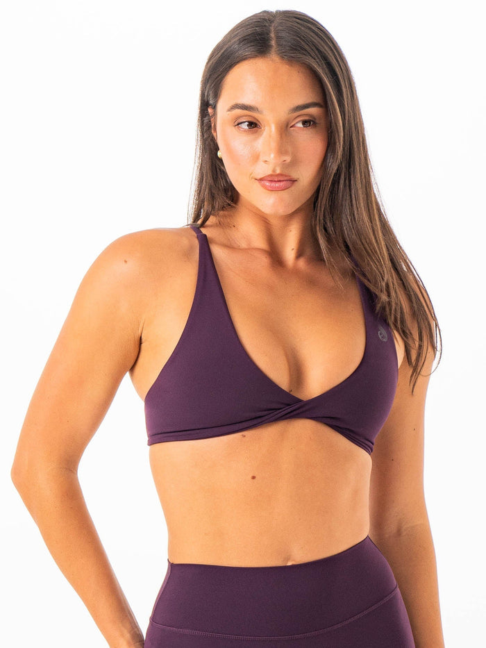 NKD Twist Sports Bra - Merlot Clothing Ryderwear