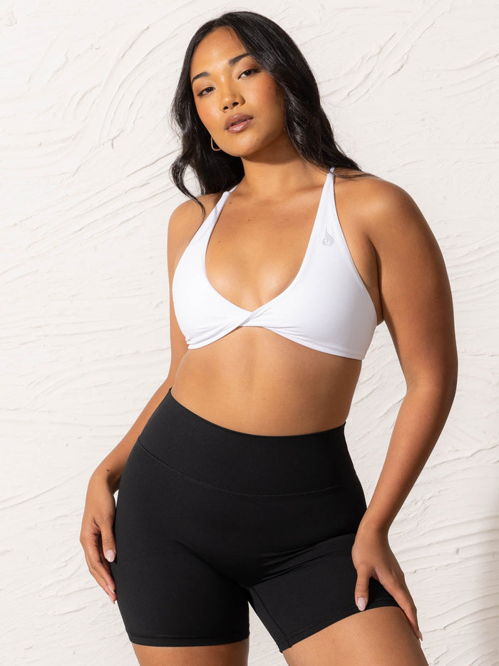 NKD Twist Sports Bra - White Clothing Ryderwear